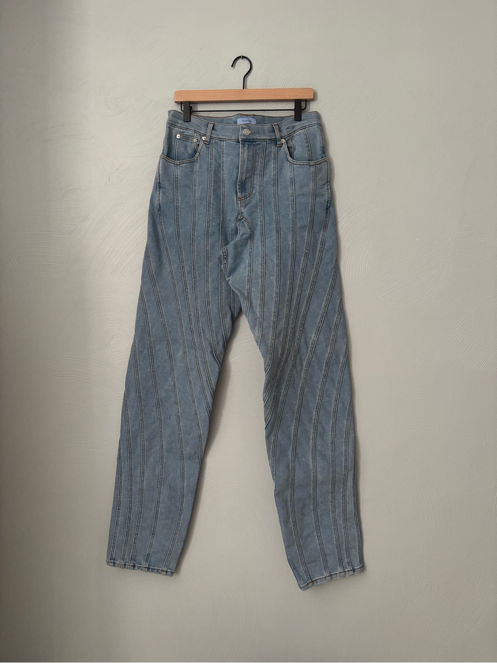 NWOT Mugler Paneled Straight Leg Jeans